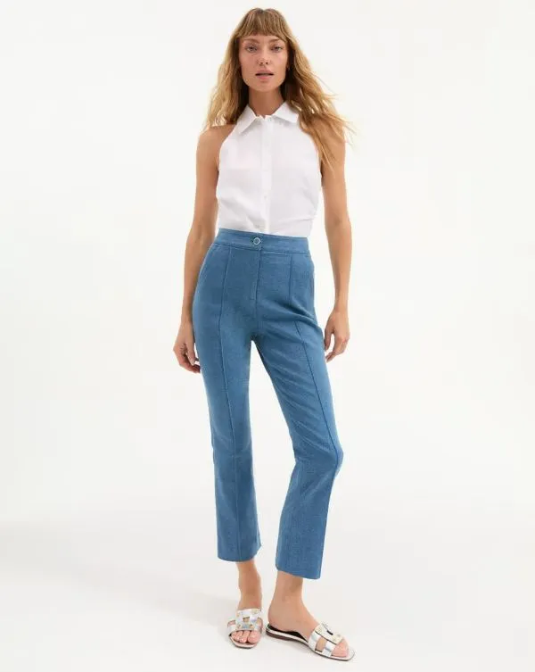 Kimra StraightLeg Pant Sea Glare Women Veronica Beard Pants