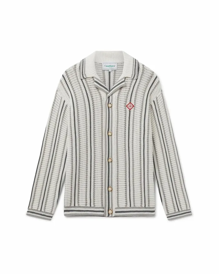 Knitwear Men Casablanca Paris Crochet Long Sleeve Shirt