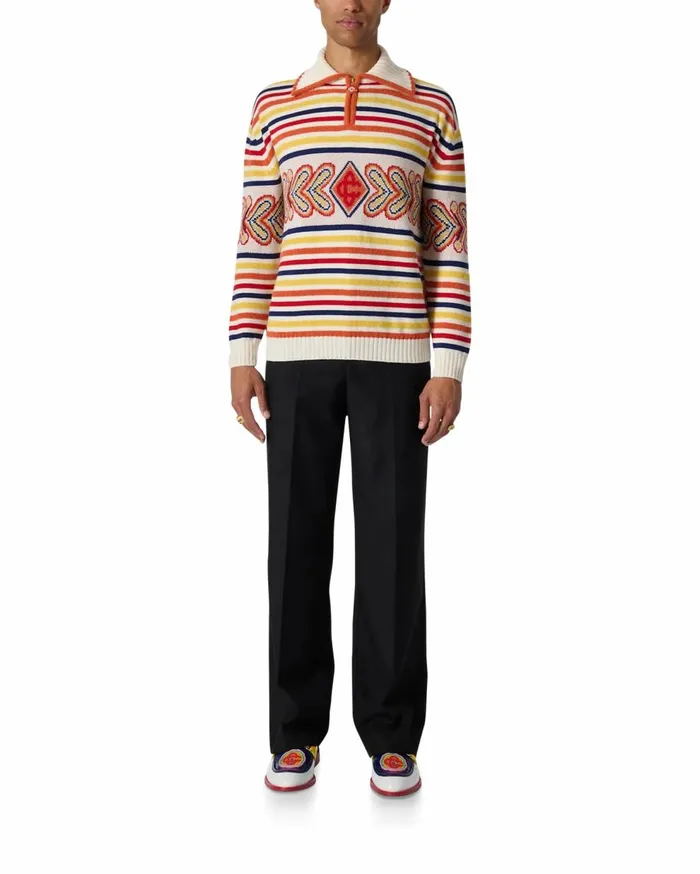 Knitwear Men Casablanca Paris Multicolour Zip Up Diamond Jumper Knitwear Men Casablanca Paris Multicolour Zip Up Diamond Jumper