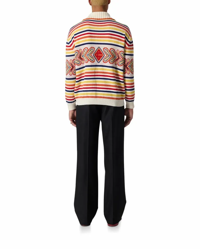 Knitwear Men Casablanca Paris Multicolour Zip Up Diamond Jumper Knitwear Men Casablanca Paris Multicolour Zip Up Diamond Jumper