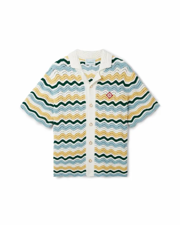 Knitwear Men Casablanca Paris Wavy Boucle Shirt