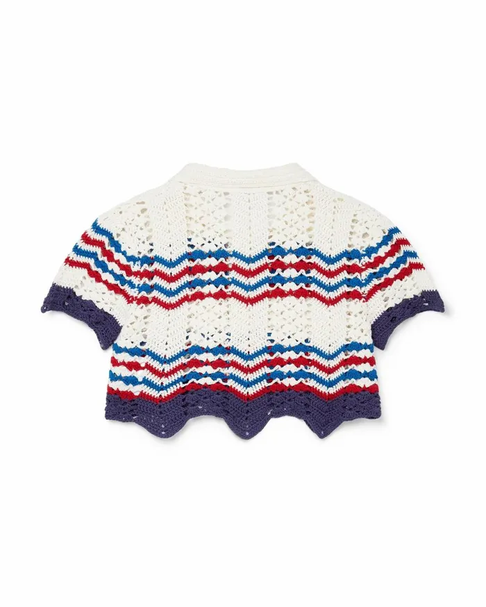 Knitwear Women Casablanca Paris Crochet Chevron Polo Knitwear Women Casablanca Paris Crochet Chevron Polo