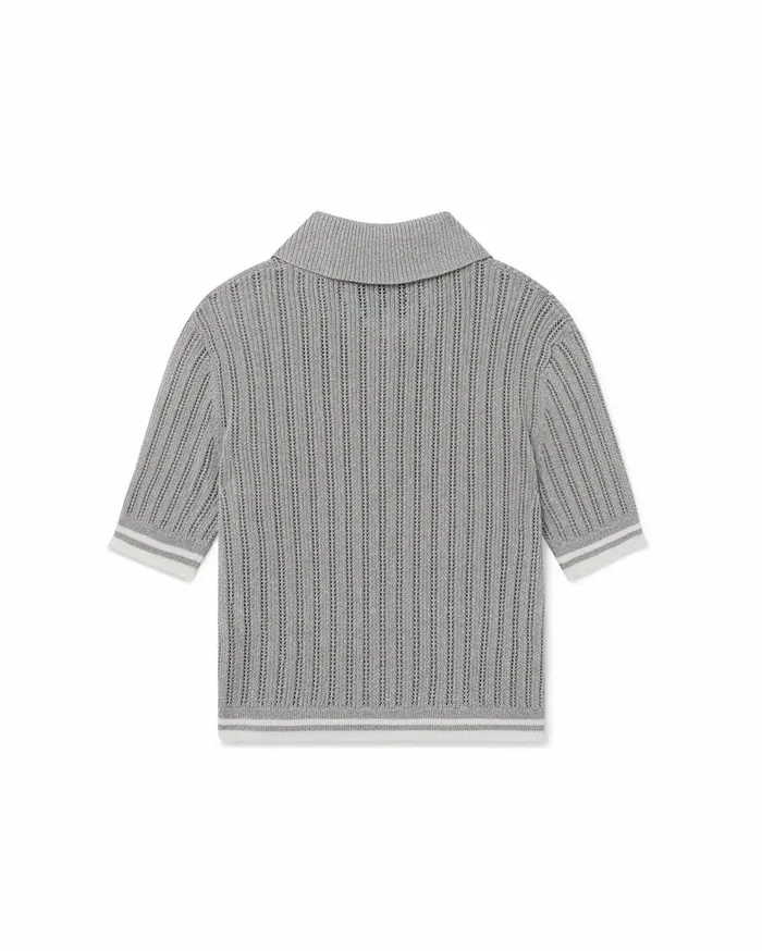 Knitwear Women Casablanca Paris Silver Short Sleeve Polo Shirt