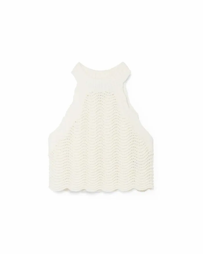 Knitwear Women Casablanca Paris White Crochet Racer Top