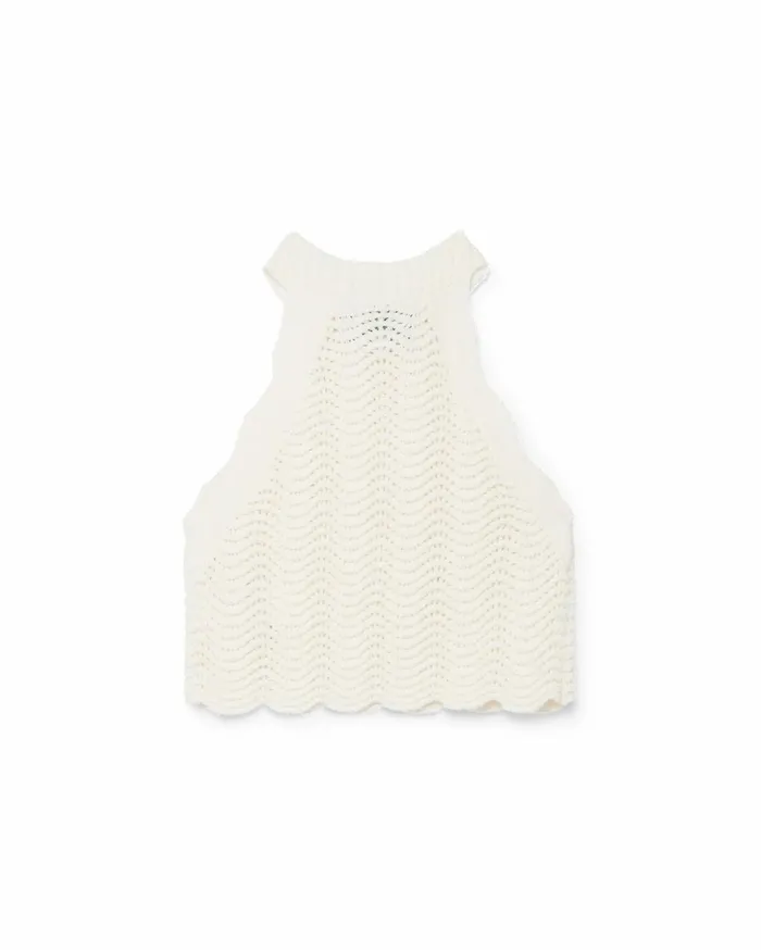 Knitwear Women Casablanca Paris White Crochet Racer Top