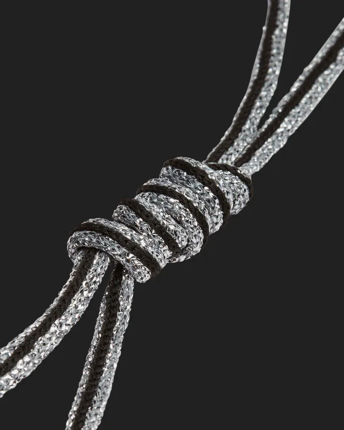 Laces Shoelaces Black GlitterSilver P448 Women Laces Shoelaces Black GlitterSilver P448 Women