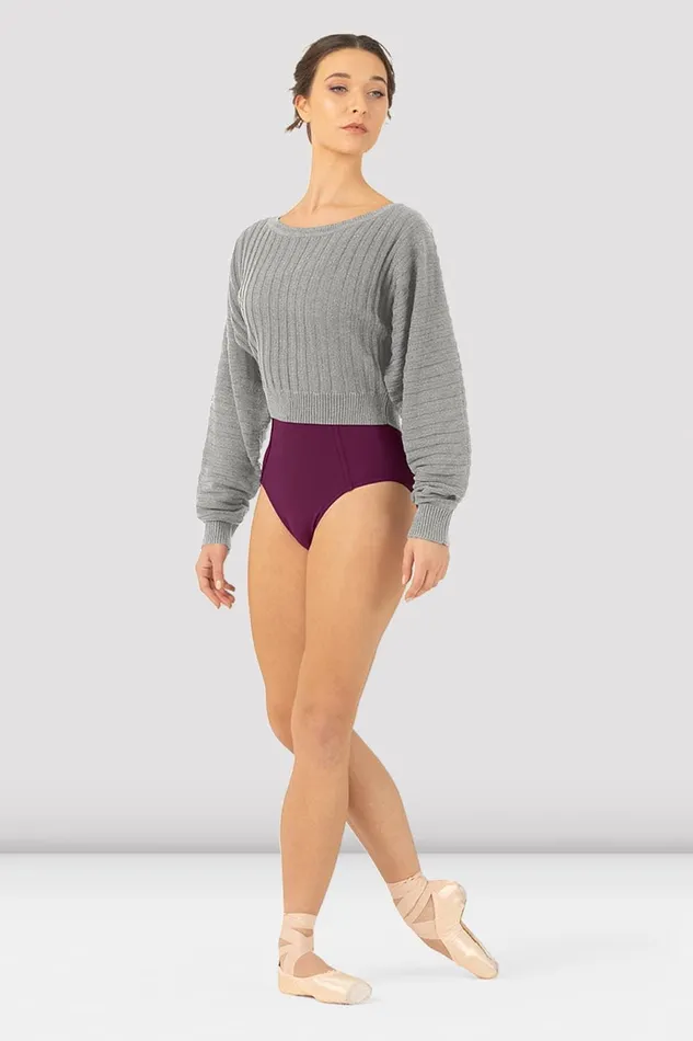 Ladies Everlyn Cropped Sweater Grey Marle Tops Bloch Adult