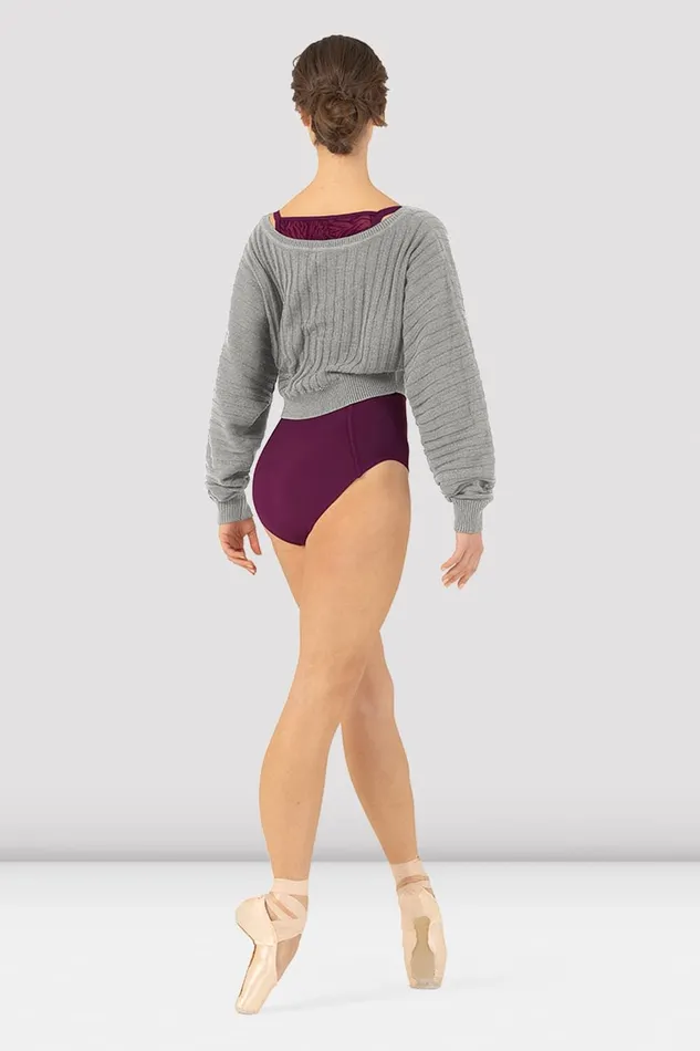 Ladies Everlyn Cropped Sweater Grey Marle Tops Bloch Adult