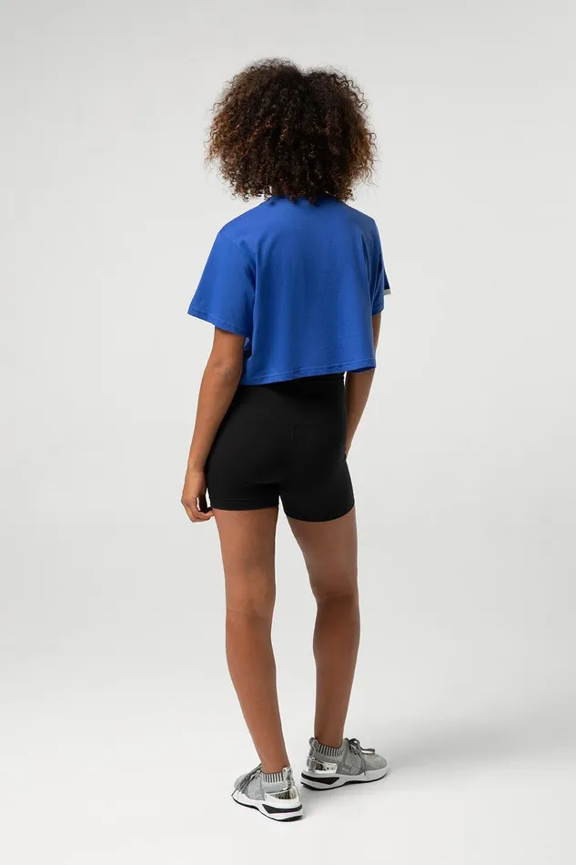 Ladies Heritage Bloch Print Crop Tee Cobalt Adult Tops Bloch