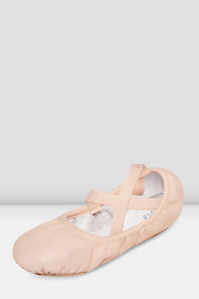 Ladies Odette Leather Ballet Shoes Theatrical Pink Leather Adult Ballet Bloch