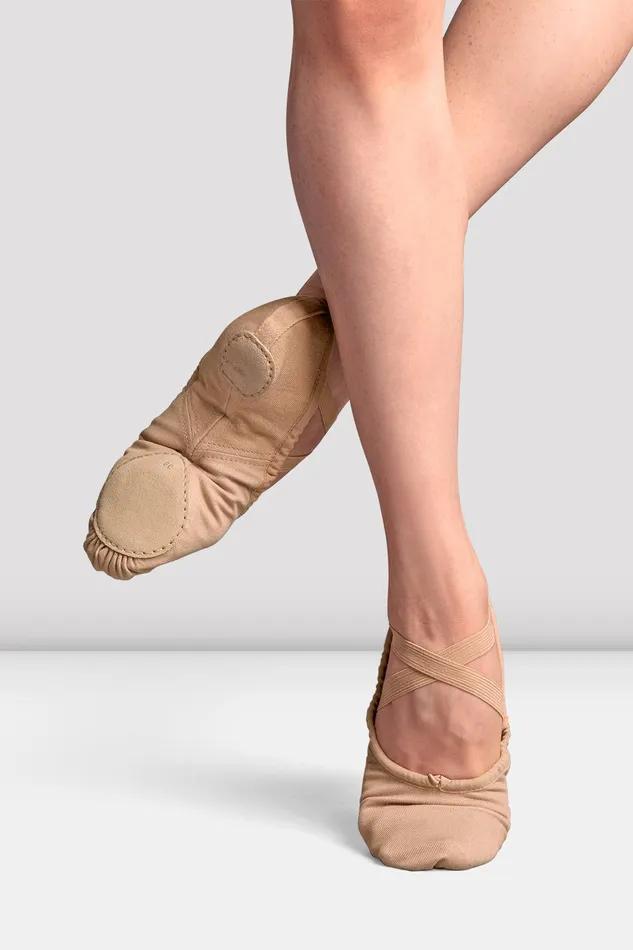 Ladies Perfectus Canvas Ballet Shoes Sand Canvas Adult Tonal Footwear Bloch