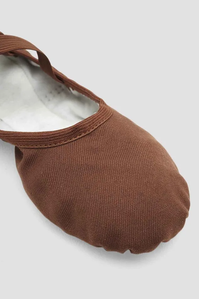 Ladies Performa Stretch Canvas Ballet Shoes Cocoa Canvas Tonal Footwear Bloch Adult