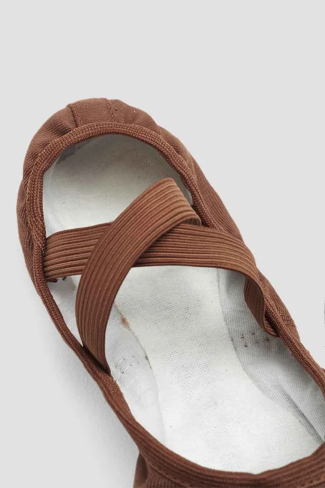 Ladies Performa Stretch Canvas Ballet Shoes Cocoa Canvas Tonal Footwear Bloch Adult