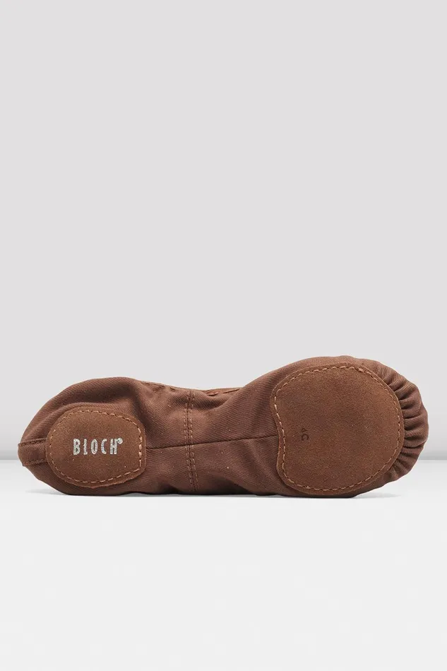 Ladies Performa Stretch Canvas Ballet Shoes Cocoa Canvas Tonal Footwear Bloch Adult