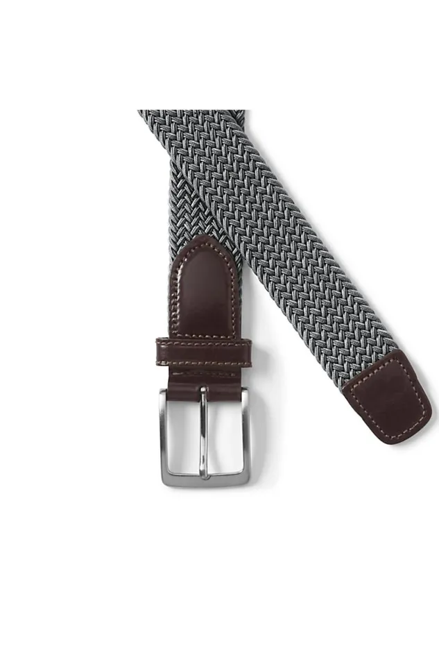 Lands039 End Accessories Men Big Elastic Braid Belt Grey Lands039 End Accessories Men Big Elastic Braid Belt Grey