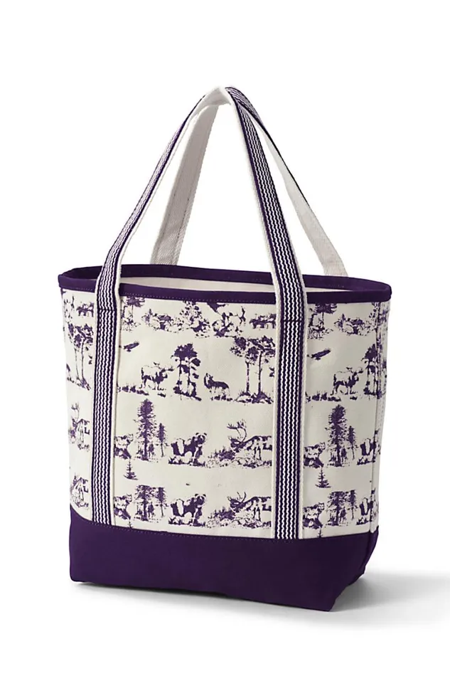 Lands039 End Accessories Men Medium Print Open Top Canvas Tote Bag Blackberry Outdoor Toile Lands039 End Accessories Men Medium Print Open Top Canvas Tote Bag Blackberry Outdoor Toile