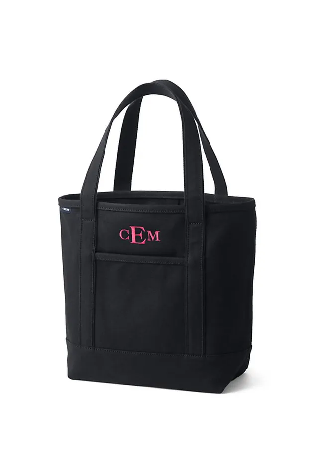 Lands039 End Accessories Men Medium Solid Color Open Top Canvas Tote Bag Black Lands039 End Accessories Men Medium Solid Color Open Top Canvas Tote Bag Black