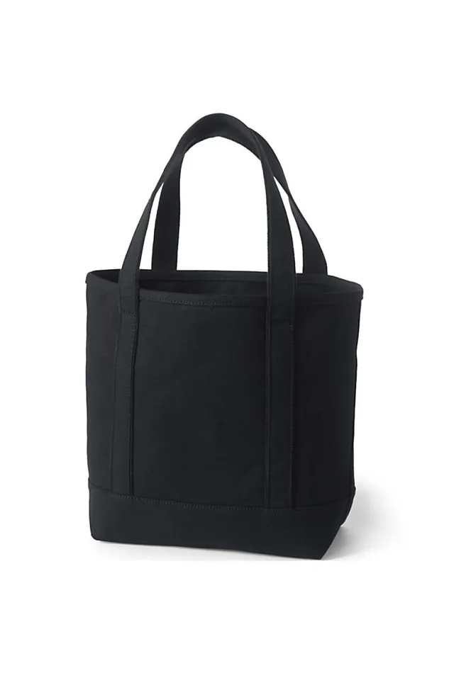 Lands039 End Accessories Men Medium Solid Color Open Top Canvas Tote Bag Black Lands039 End Accessories Men Medium Solid Color Open Top Canvas Tote Bag Black