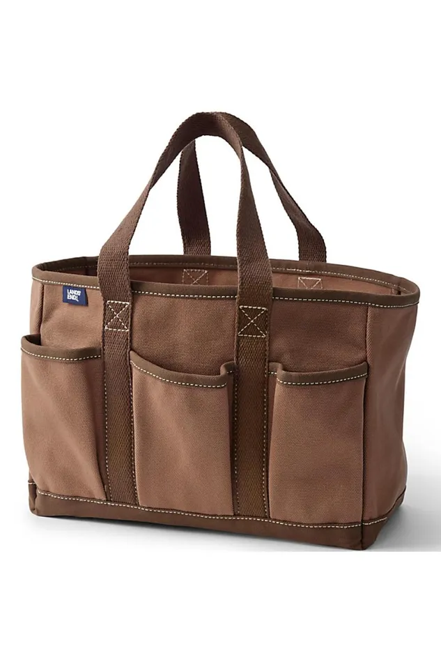 Lands039 End Accessories Men Multi Purpose Canvas Tote Warm Tawny Brown