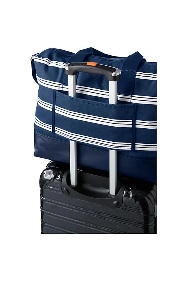 Lands039 End Accessories Men Print Canvas Weekender Duffle Bag Deep Sea Navy Founders Stripe Lands039 End Accessories Men Print Canvas Weekender Duffle Bag Deep Sea Navy Founders Stripe