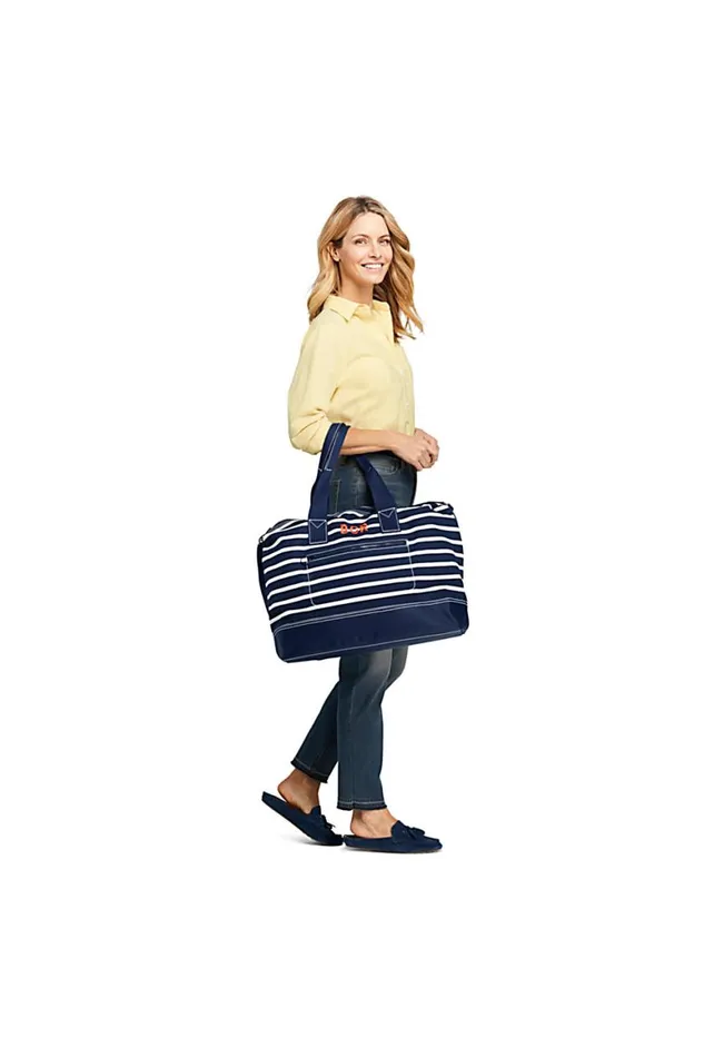 Lands039 End Accessories Men Print Canvas Weekender Duffle Bag Deep Sea Navy Founders Stripe Lands039 End Accessories Men Print Canvas Weekender Duffle Bag Deep Sea Navy Founders Stripe