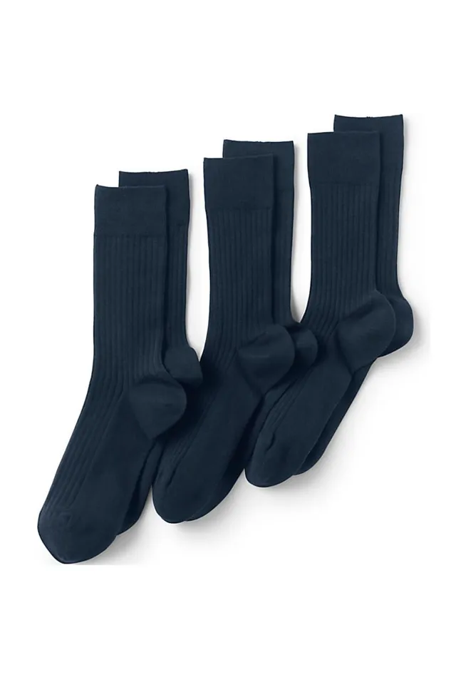 Lands039 End Accessories Men Seamless Toe Cotton Rib Dress Socks 3pack Radiant Navy Lands039 End Accessories Men Seamless Toe Cotton Rib Dress Socks 3pack Radiant Navy