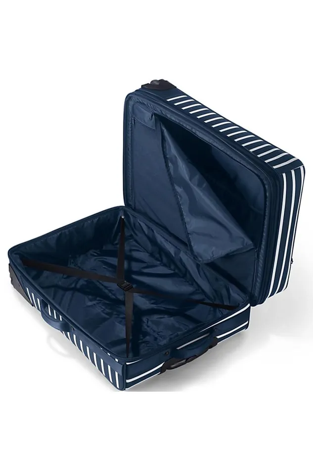 Lands039 End Accessories Men Travel Checked Printed Rolling Luggage Bag Deep Sea Wide Stripe