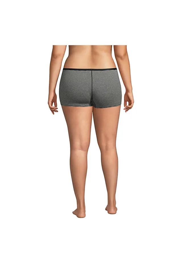 Lands039 End Bras and Underwear Women Plus Size Comfort Knit Mid Rise Boyshort Underwear 8211 2 Pack Deep Sea Navy