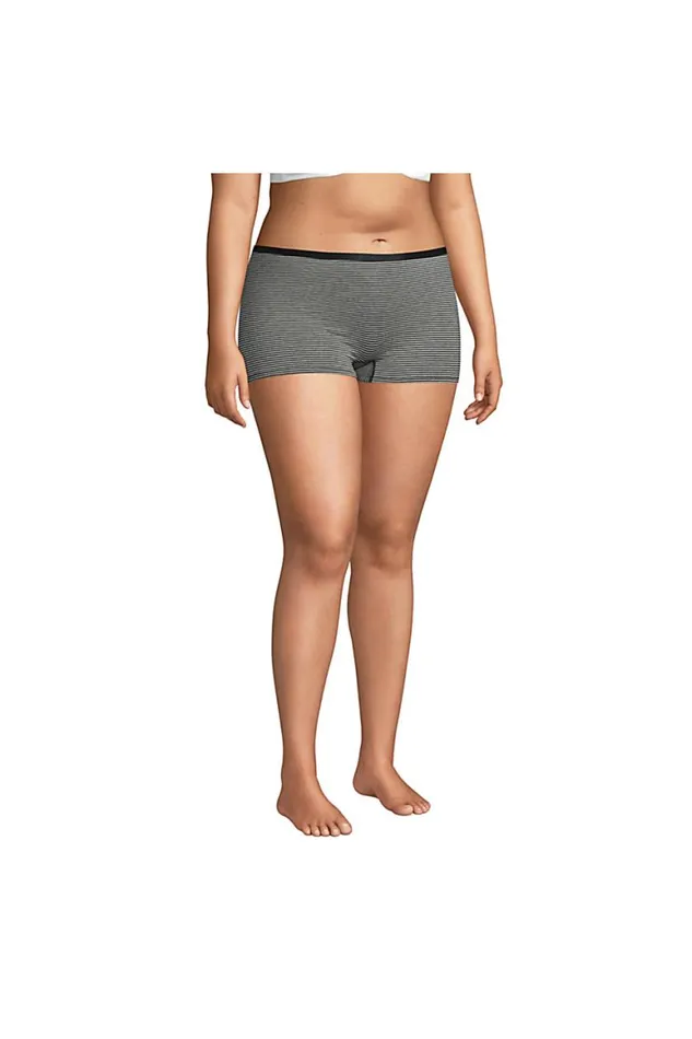 Lands039 End Bras and Underwear Women Plus Size Comfort Knit Mid Rise Boyshort Underwear 8211 2 Pack Deep Sea Navy