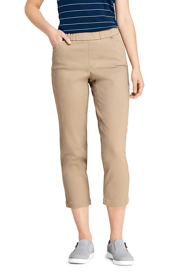Lands039 End Capris and Crop Pants Women Mid Rise Curvy Pull On Chino Crop Pants Black Lands039 End Capris and Crop Pants Women Mid Rise Curvy Pull On Chino Crop Pants Black
