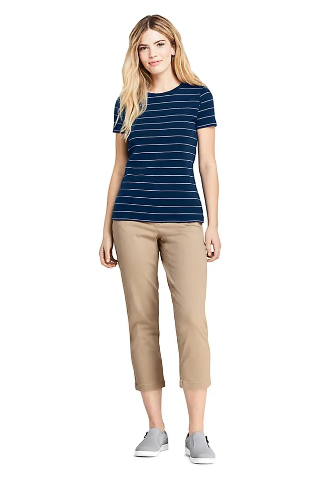 Lands039 End Capris and Crop Pants Women Mid Rise Curvy Pull On Chino Crop Pants Black Lands039 End Capris and Crop Pants Women Mid Rise Curvy Pull On Chino Crop Pants Black