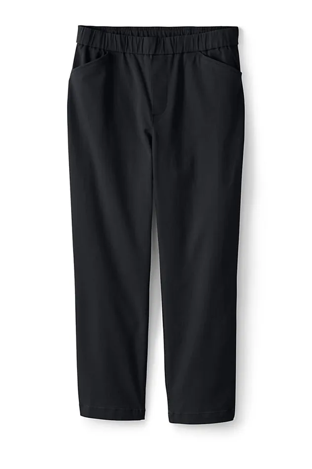 Lands039 End Capris and Crop Pants Women Mid Rise Curvy Pull On Chino Crop Pants Black Lands039 End Capris and Crop Pants Women Mid Rise Curvy Pull On Chino Crop Pants Black