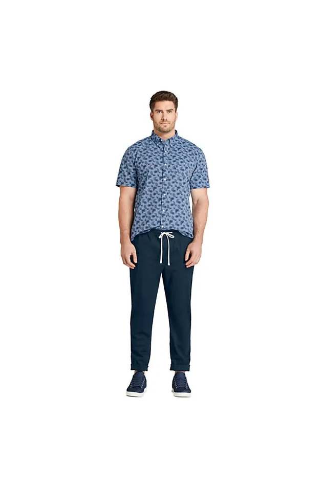 Lands039 End Casual Shirts Men Big And Tall Short Sleeve Button Down Chambray Traditional Fit Shirt Blue Chambray Mini Palms Lands039 End Casual Shirts Men Big And Tall Short Sleeve Button Down Chambray Traditional Fit Shirt Blue Chambray Mini Palms