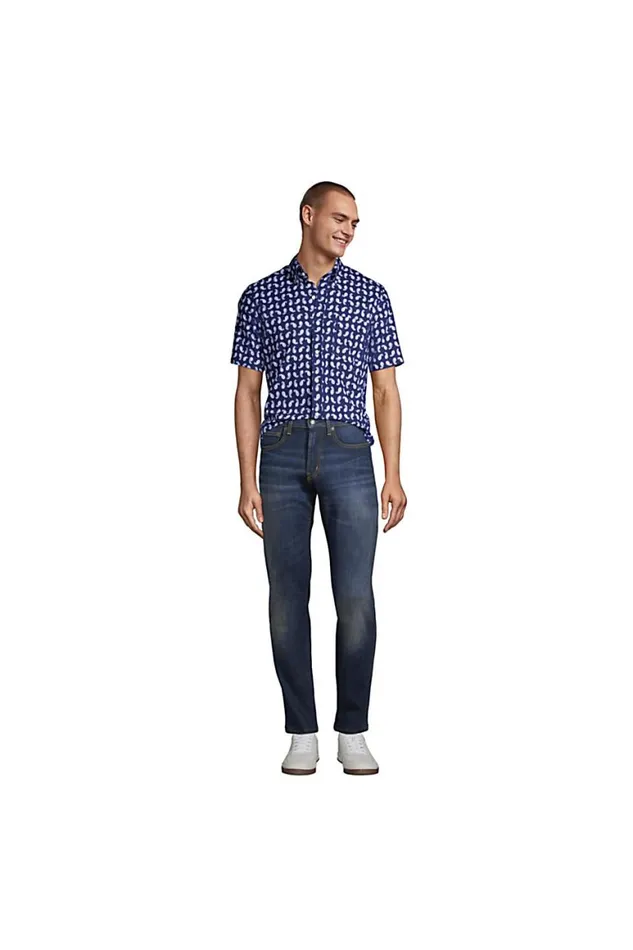 Lands039 End Casual Shirts Men Short Sleeve Traditional Fit No Iron Sportshirt Mauve Quartz Geo Paisley Lands039 End Casual Shirts Men Short Sleeve Traditional Fit No Iron Sportshirt Mauve Quartz Geo Paisley