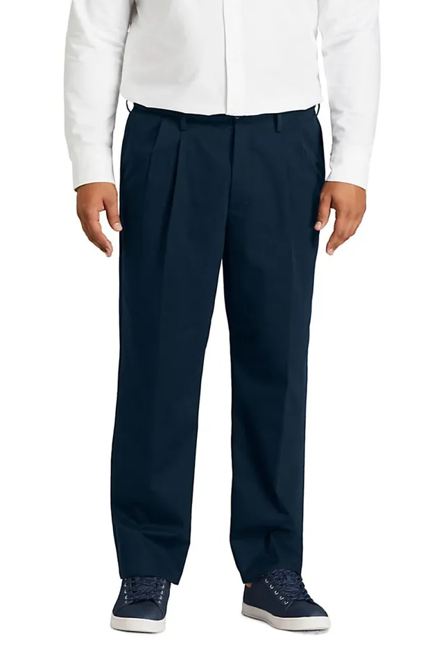 Lands039 End Chinos and Casual Pants Men Big And Tall Comfort Waist Pleated No Iron Chino Pants Radiant Navy Lands039 End Chinos and Casual Pants Men Big And Tall Comfort Waist Pleated No Iron Chino Pants Radiant Navy