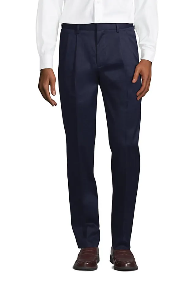 Lands039 End Chinos and Casual Pants Men Tailored Fit Pleated No Iron Twill Dress Pants Radiant Navy Lands039 End Chinos and Casual Pants Men Tailored Fit Pleated No Iron Twill Dress Pants Radiant Navy