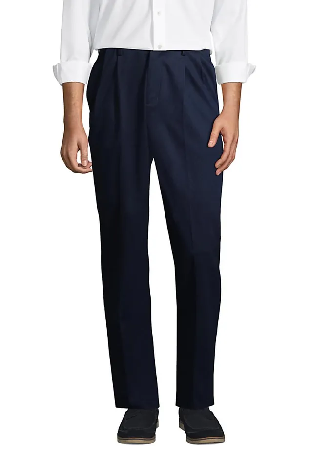 Lands039 End Chinos and Casual Pants Men Traditional Fit Pleated No Iron Chino Pants Radiant Navy Lands039 End Chinos and Casual Pants Men Traditional Fit Pleated No Iron Chino Pants Radiant Navy