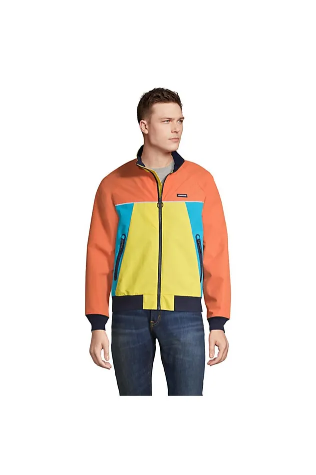 Lands039 End Coats and Jackets Men Lightweight Colorblock Squall Jacket Papaya Orange Lands039 End Coats and Jackets Men Lightweight Colorblock Squall Jacket Papaya Orange