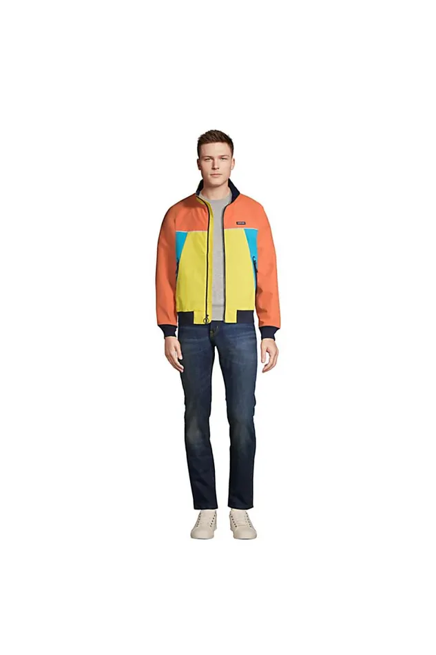 Lands039 End Coats and Jackets Men Lightweight Colorblock Squall Jacket Papaya Orange Lands039 End Coats and Jackets Men Lightweight Colorblock Squall Jacket Papaya Orange