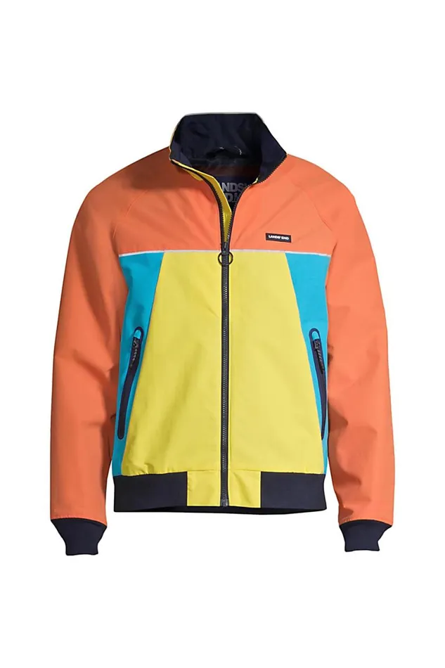 Lands039 End Coats and Jackets Men Lightweight Colorblock Squall Jacket Papaya Orange Lands039 End Coats and Jackets Men Lightweight Colorblock Squall Jacket Papaya Orange