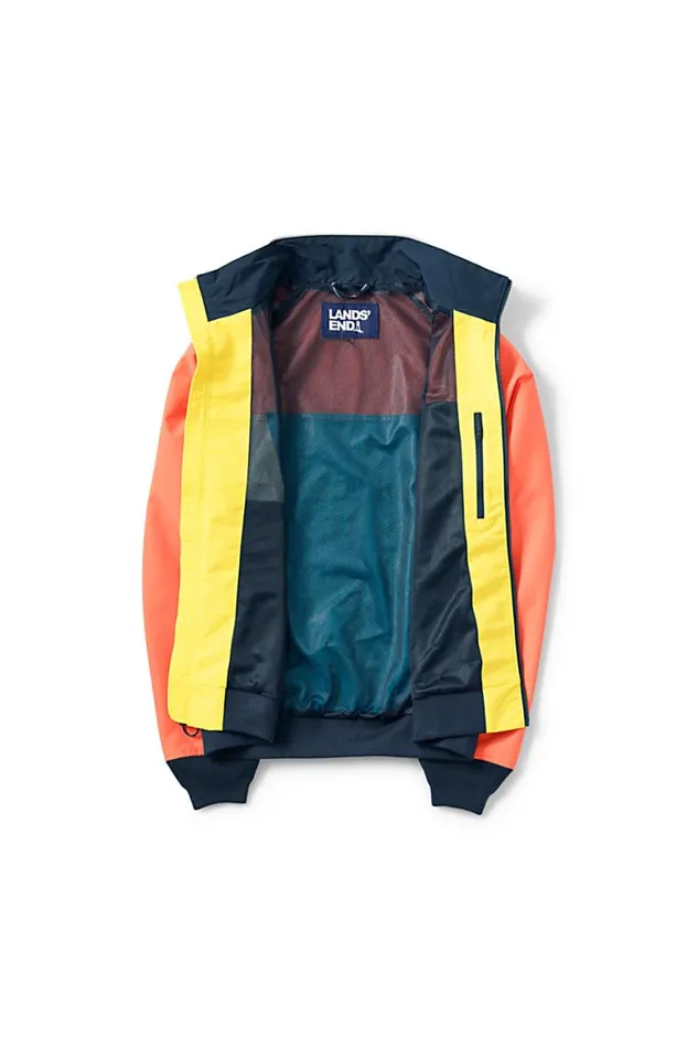 Lands039 End Coats and Jackets Men Lightweight Colorblock Squall Jacket Papaya Orange Lands039 End Coats and Jackets Men Lightweight Colorblock Squall Jacket Papaya Orange