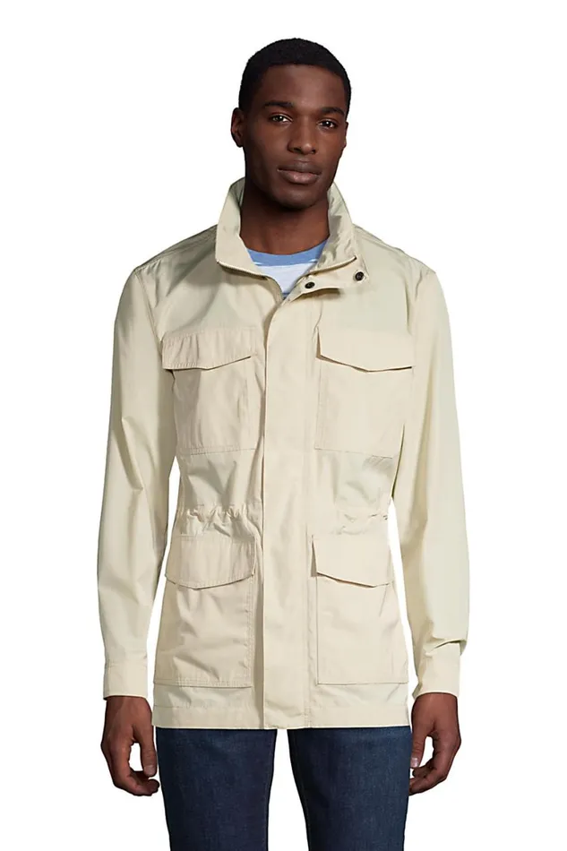 Lands039 End Coats and Jackets Men Lightweight M65 Field Jacket Ivory Sand