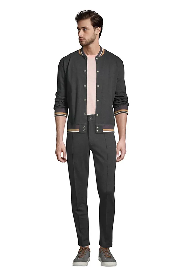 Lands039 End Coats and Jackets Men Sport Knit Bomber Jacket Charcoal Heather Lands039 End Coats and Jackets Men Sport Knit Bomber Jacket Charcoal Heather