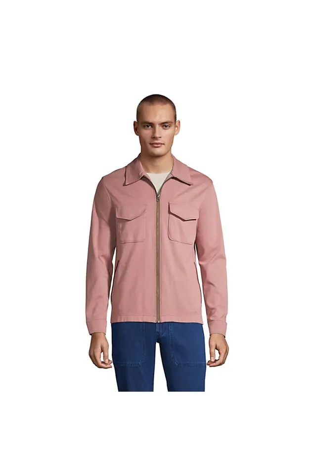Lands039 End Coats and Jackets Men Sport Knit Utility Jacket Mauve Quartz
