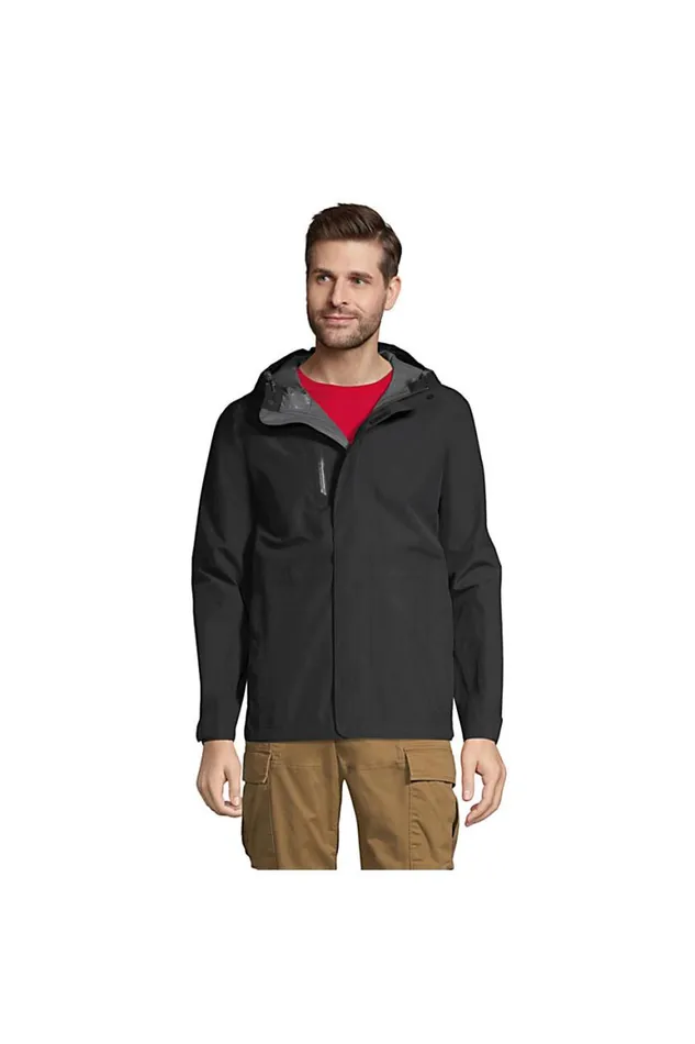 Lands039 End Coats and Jackets Men Waterproof Rain Jacket Black