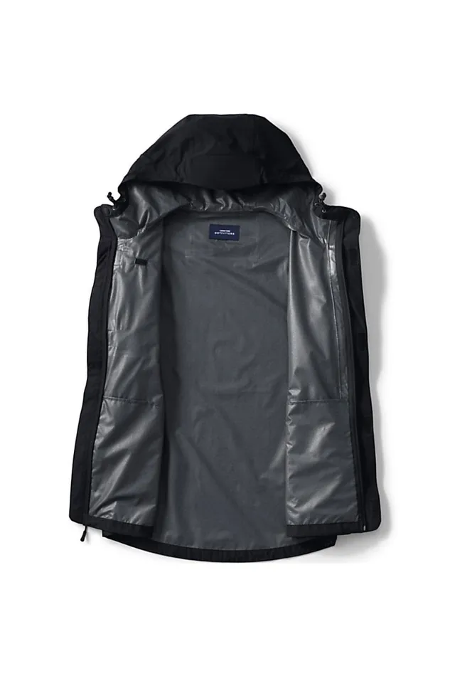 Lands039 End Coats and Jackets Men Waterproof Rain Jacket Black Lands039 End Coats and Jackets Men Waterproof Rain Jacket Black