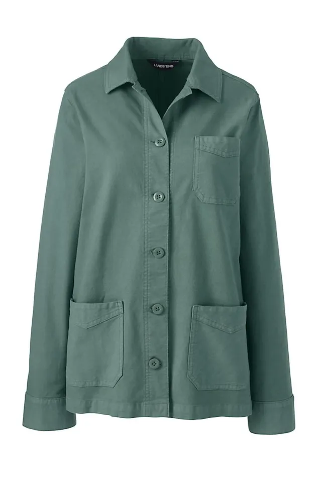 Lands039 End Coats and Jackets Women Canvas Shirt Jacket Eucalyptus Lands039 End Coats and Jackets Women Canvas Shirt Jacket Eucalyptus