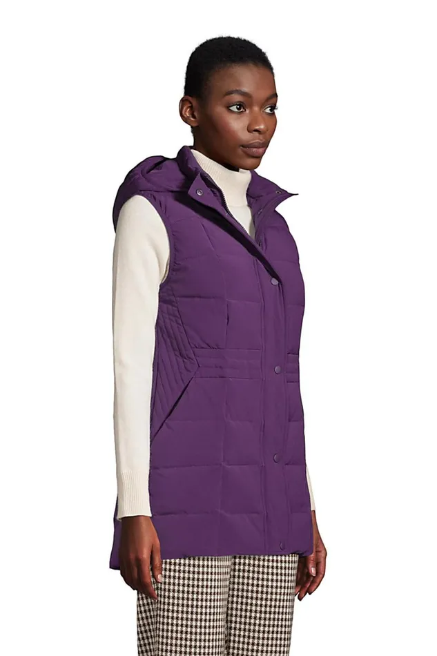 Lands039 End Coats and Jackets Women Quilted Stretch Down Vest Blackberry Lands039 End Coats and Jackets Women Quilted Stretch Down Vest Blackberry