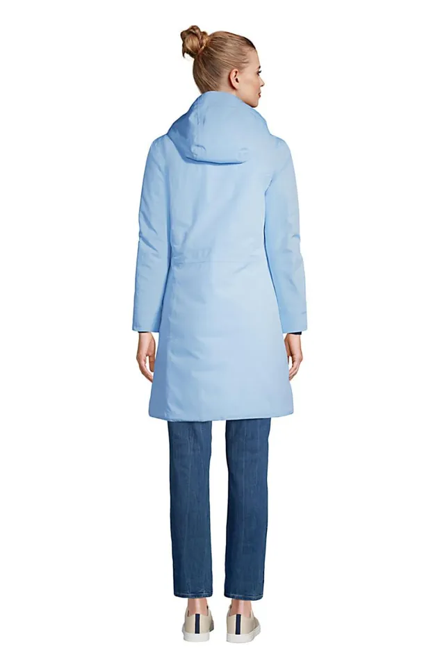 Lands039 End Coats and Jackets Women Waterproof Primaloft Insulated Raincoat Soft Blue Haze