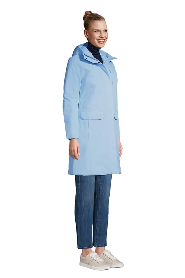 Lands039 End Coats and Jackets Women Waterproof Primaloft Insulated Raincoat Soft Blue Haze